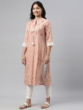 Neeru's Pink Color Rayon Fabric Tunic