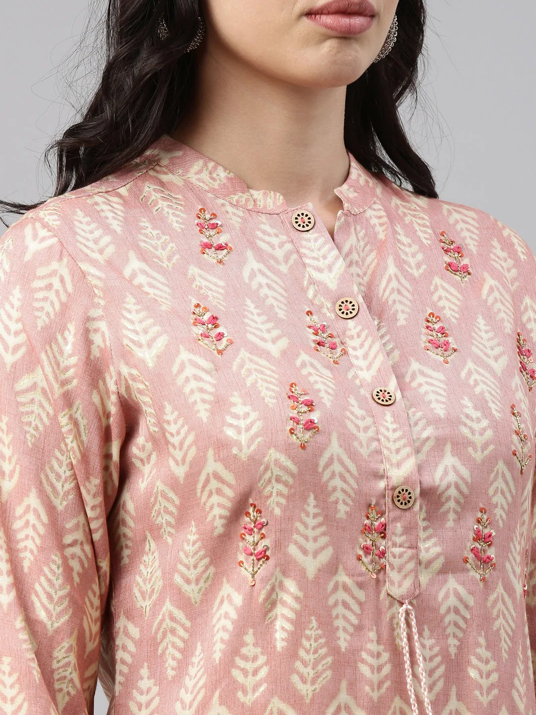 Neeru's Pink Color Rayon Fabric Tunic