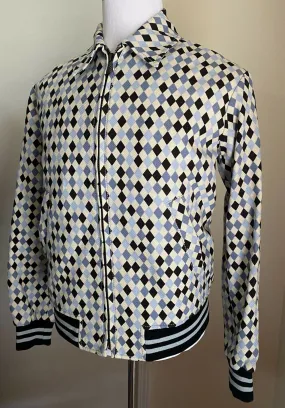 New $1950 Bottega Veneta Mens Jacket Coat Blue/Black/While 38 US ( 48 Eu ) Italy