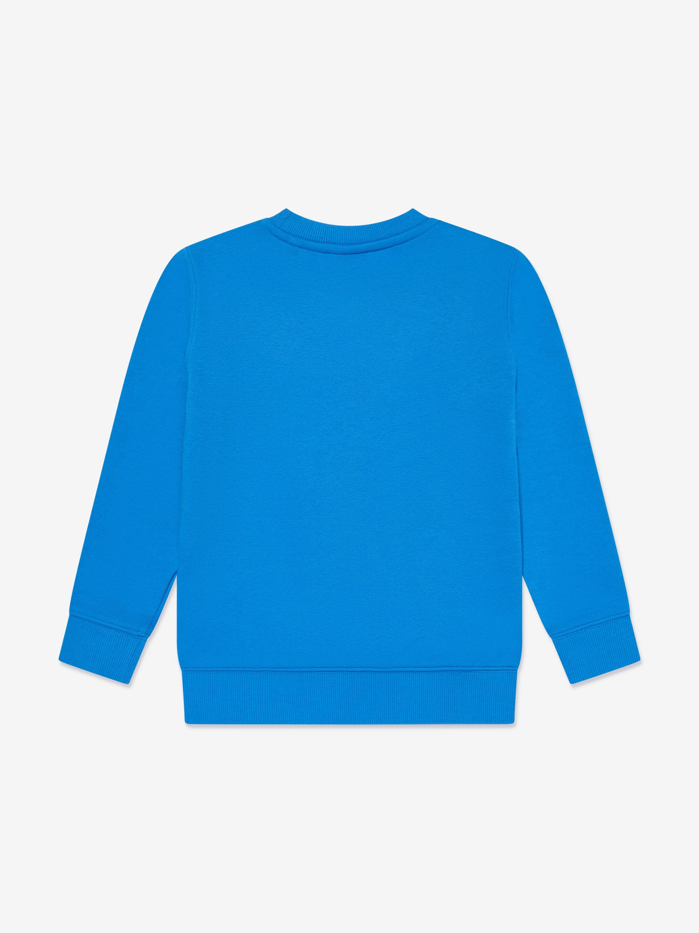 New Balance Boys Brush Back Stacked Logo Sweatshirt in Blue