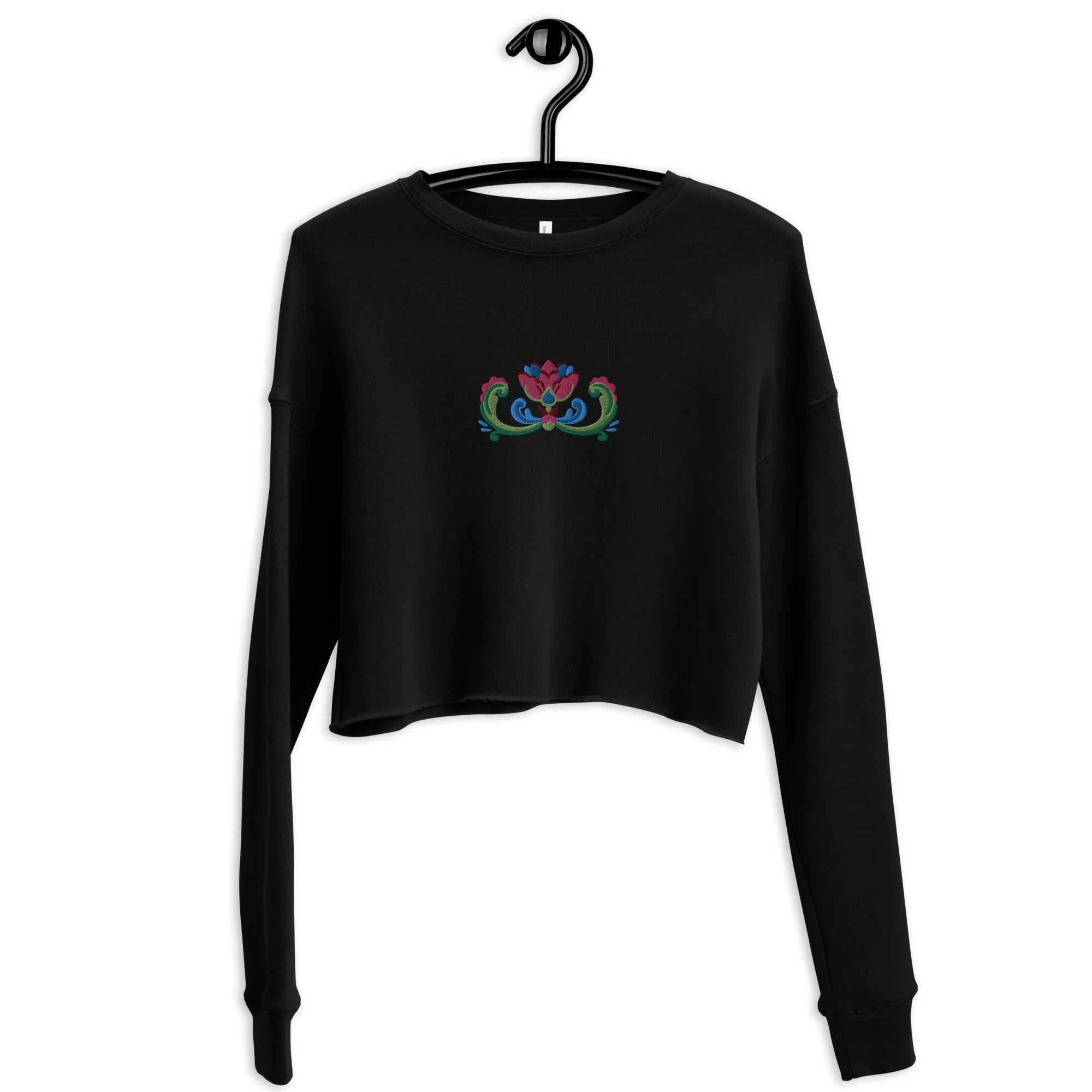 Norwegian Rosemaling Embroidered Cropped Sweatshirt
