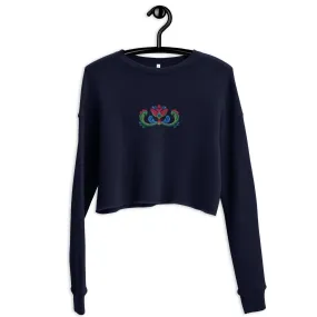 Norwegian Rosemaling Embroidered Cropped Sweatshirt