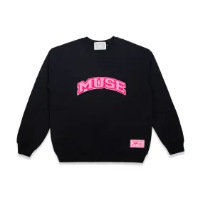 OG Chenille Black Sweatshirt - Dragonfruit