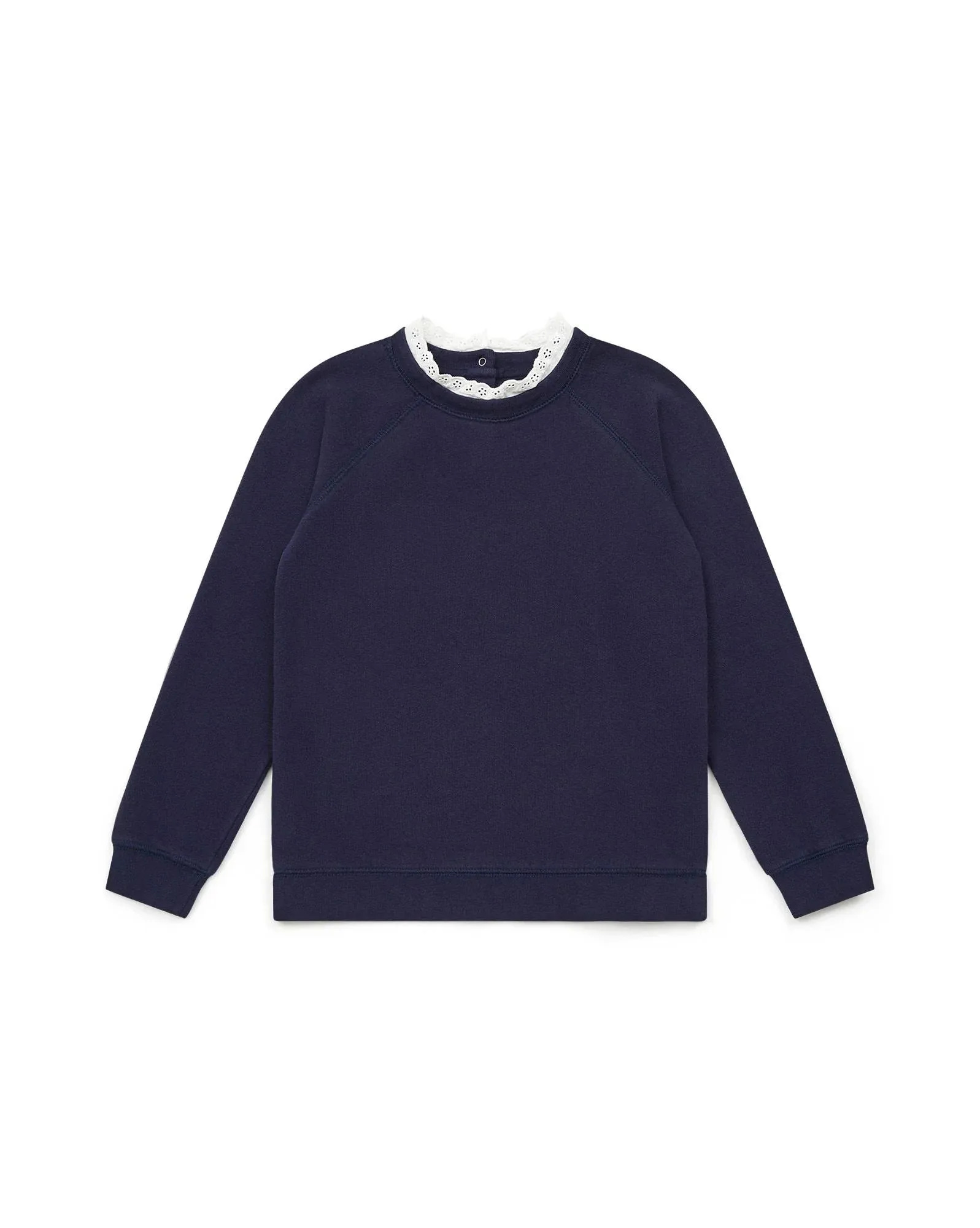Organic Cotton Fleece Sweatshirt in Navy Bonton