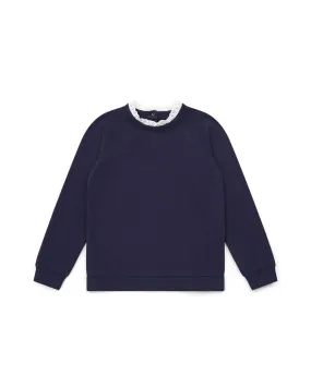 Organic Cotton Fleece Sweatshirt in Navy Bonton