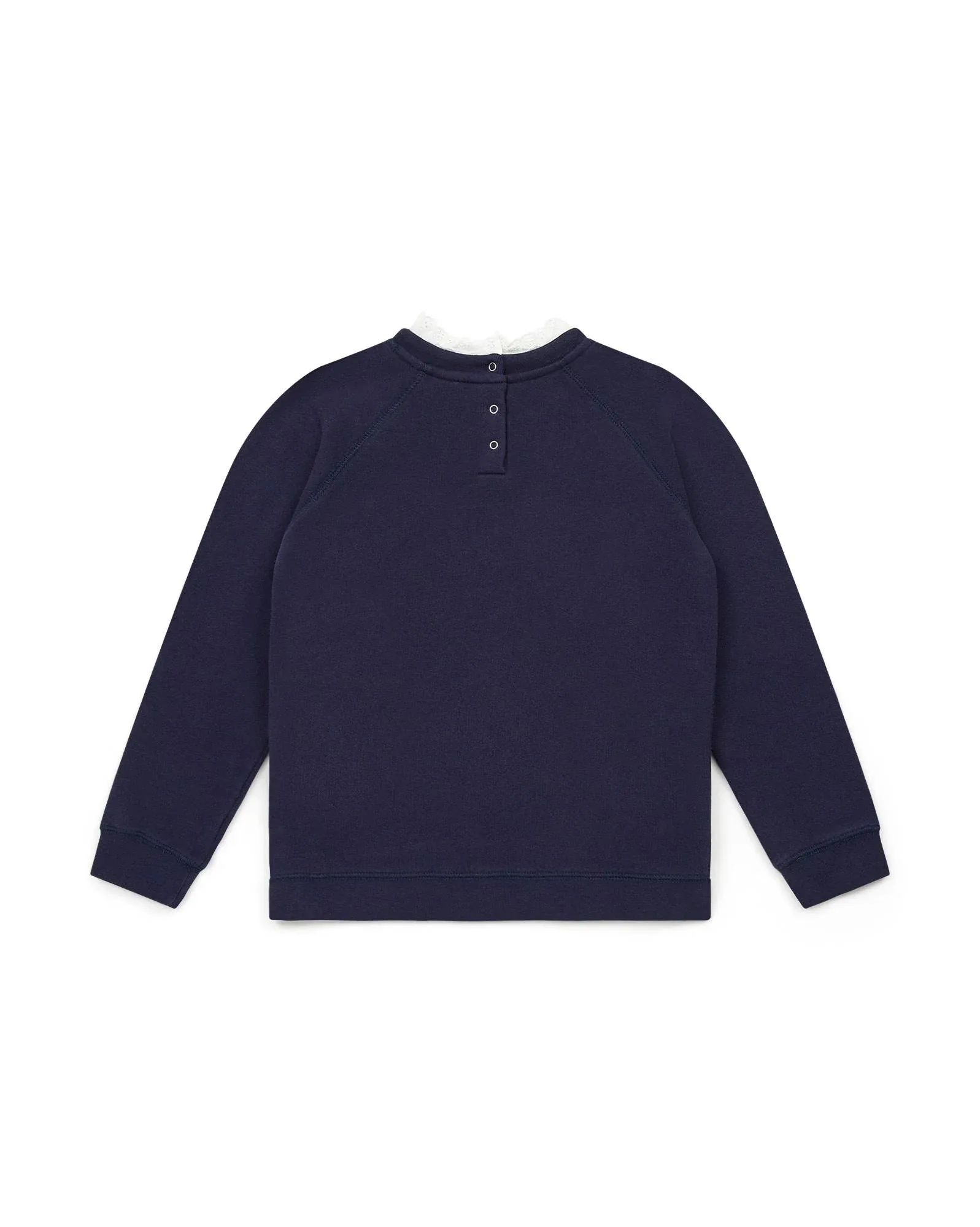 Organic Cotton Fleece Sweatshirt in Navy Bonton
