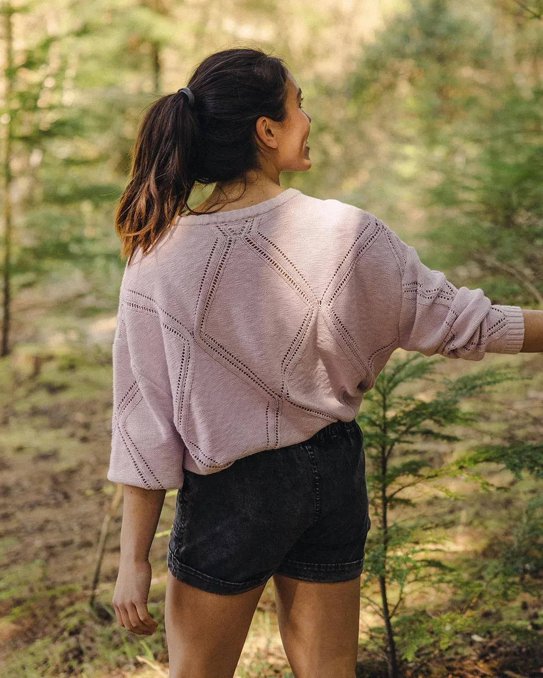 Palm Organic Oversized Knitted Jumper - Orchid Hush