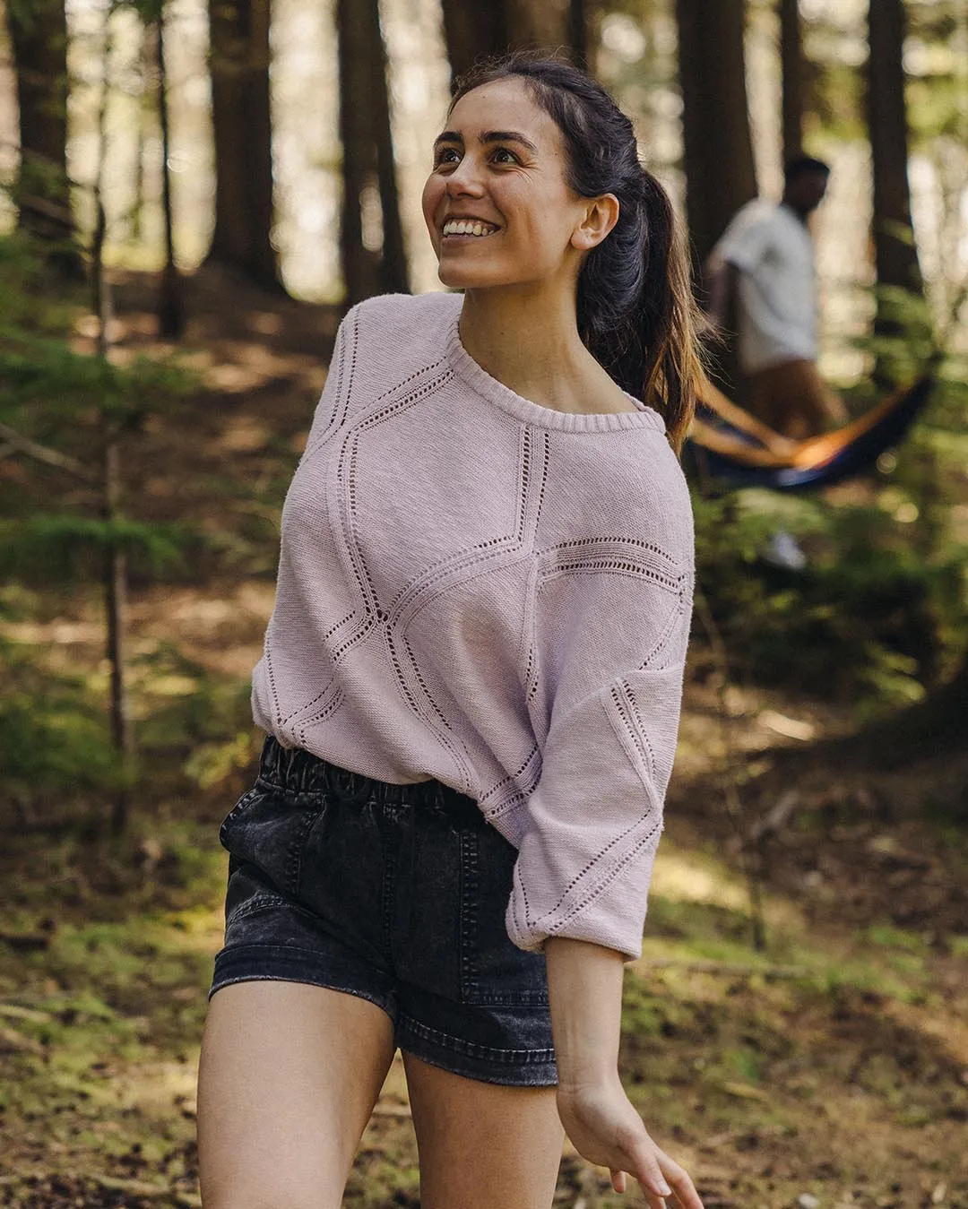 Palm Organic Oversized Knitted Jumper - Orchid Hush