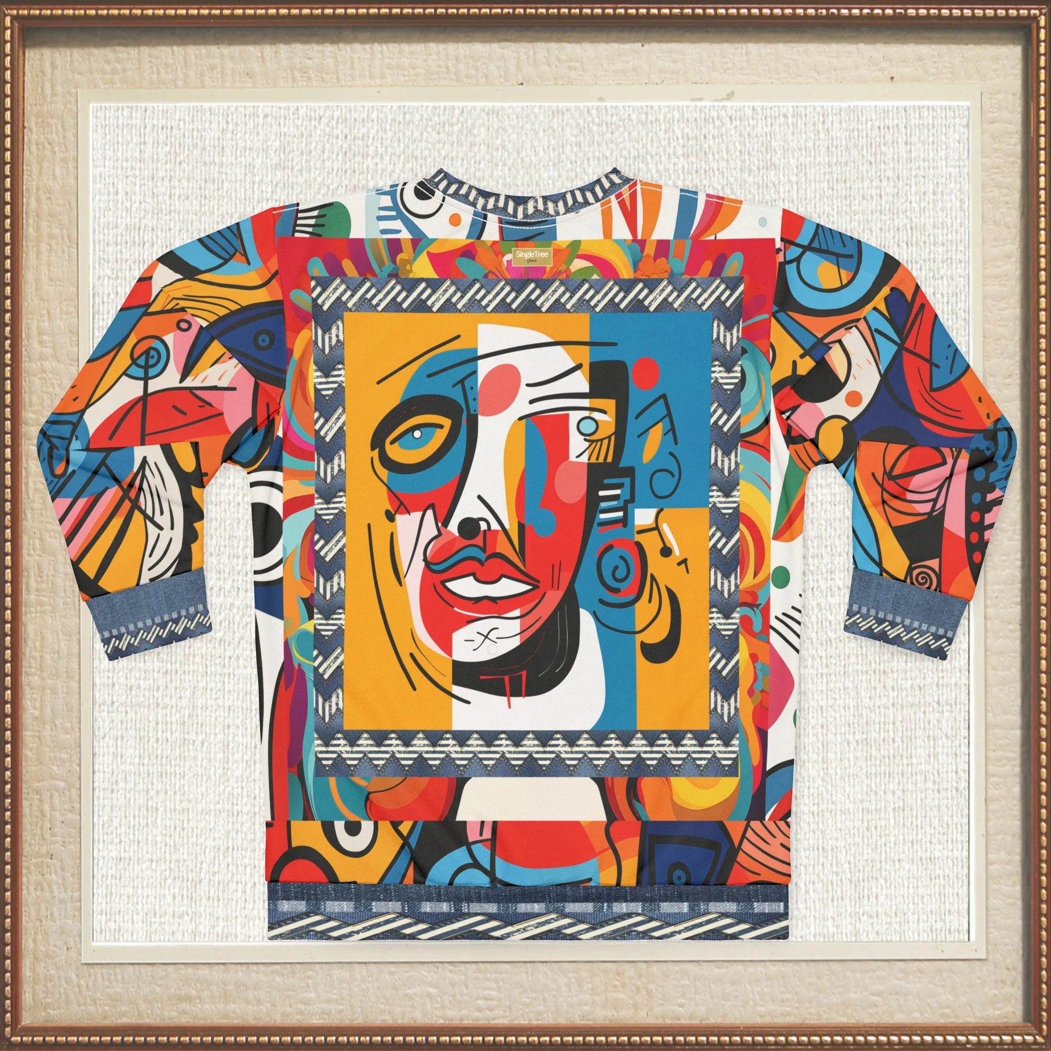 Pin the Tail Abstract Line Art Mid-Weight Polyester Unisex Sweatshirt (Gold Label)
