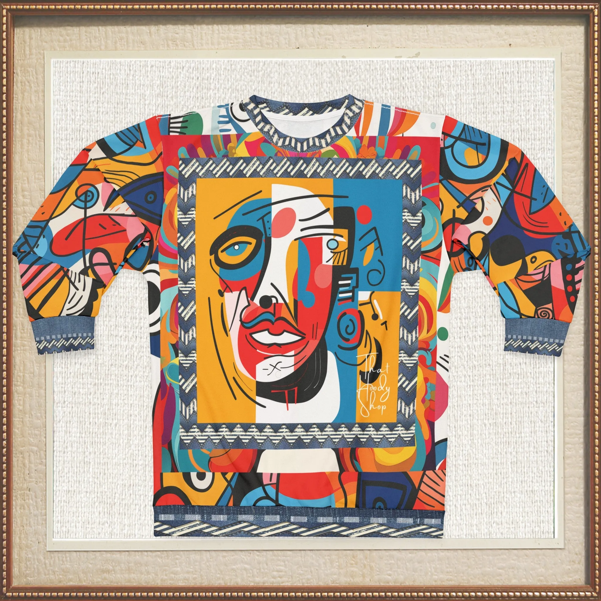 Pin the Tail Abstract Line Art Mid-Weight Polyester Unisex Sweatshirt (Gold Label)