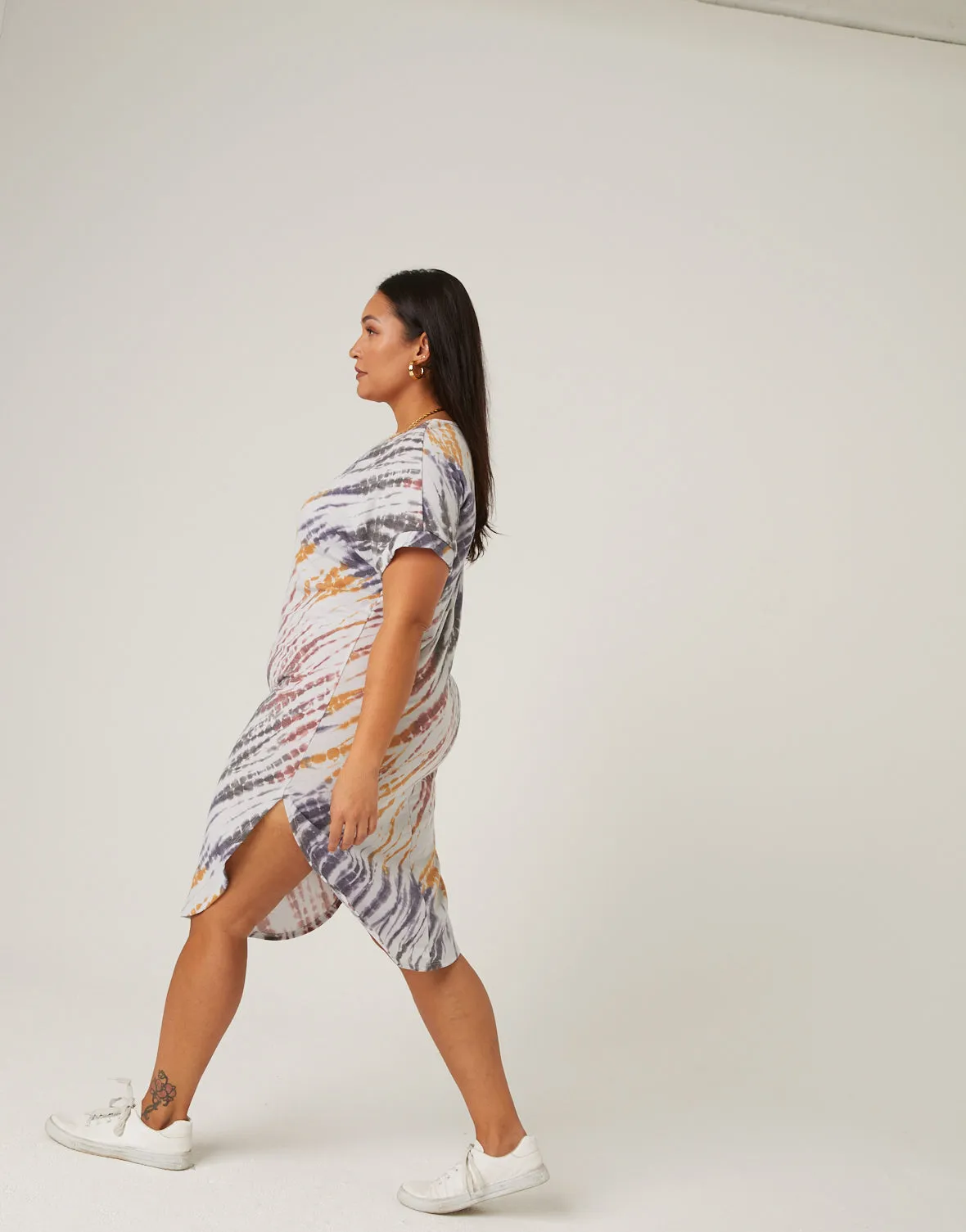 Plus Size Tie Dye T-Shirt Dress