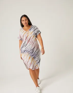 Plus Size Tie Dye T-Shirt Dress
