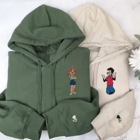 "Max Goof X Roxanne" Couple Hoodies - Custom Embroidered Matching Hoodies For Couples