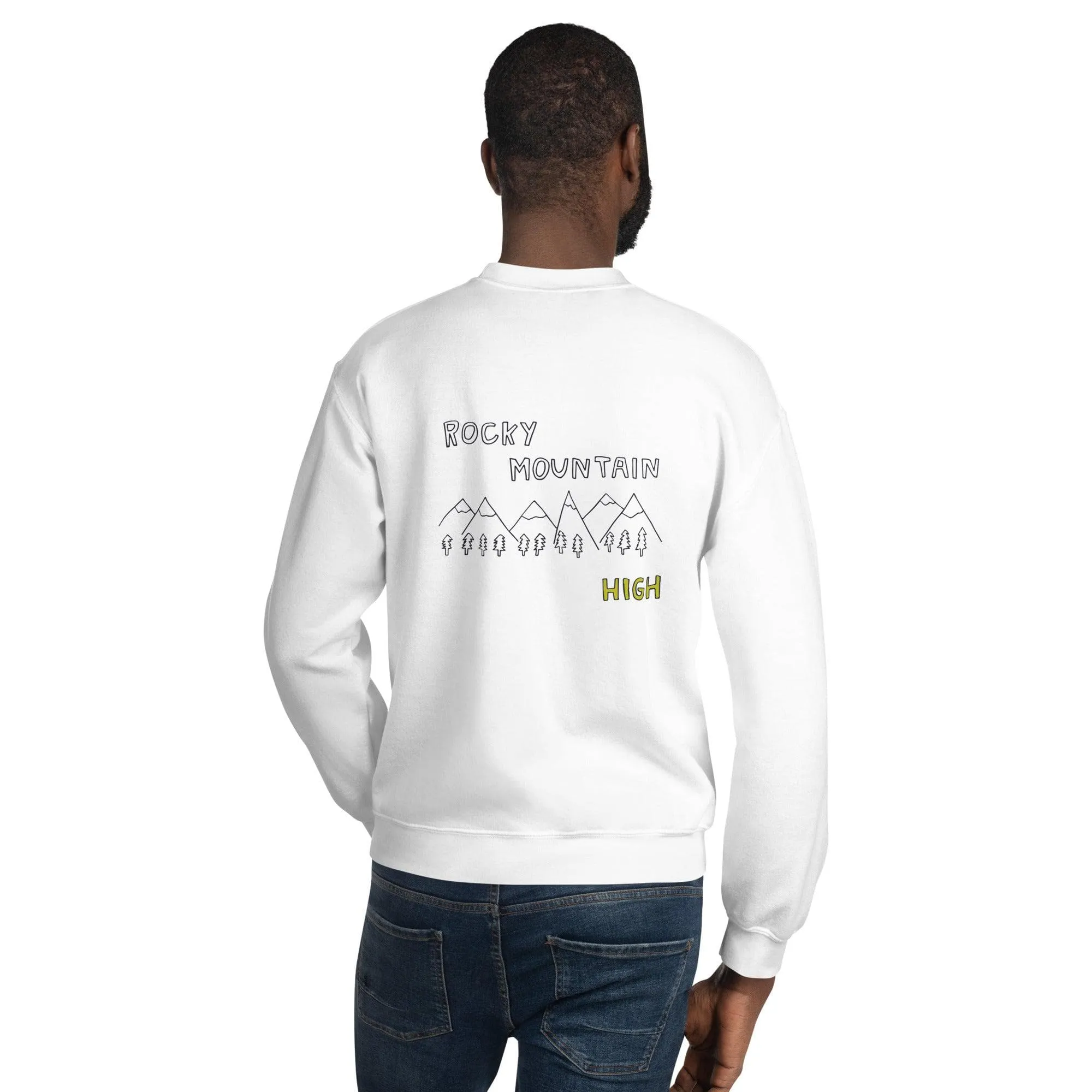 "Rocky Mountain High" Crewneck Sweatshirt with Embroidered Logo
