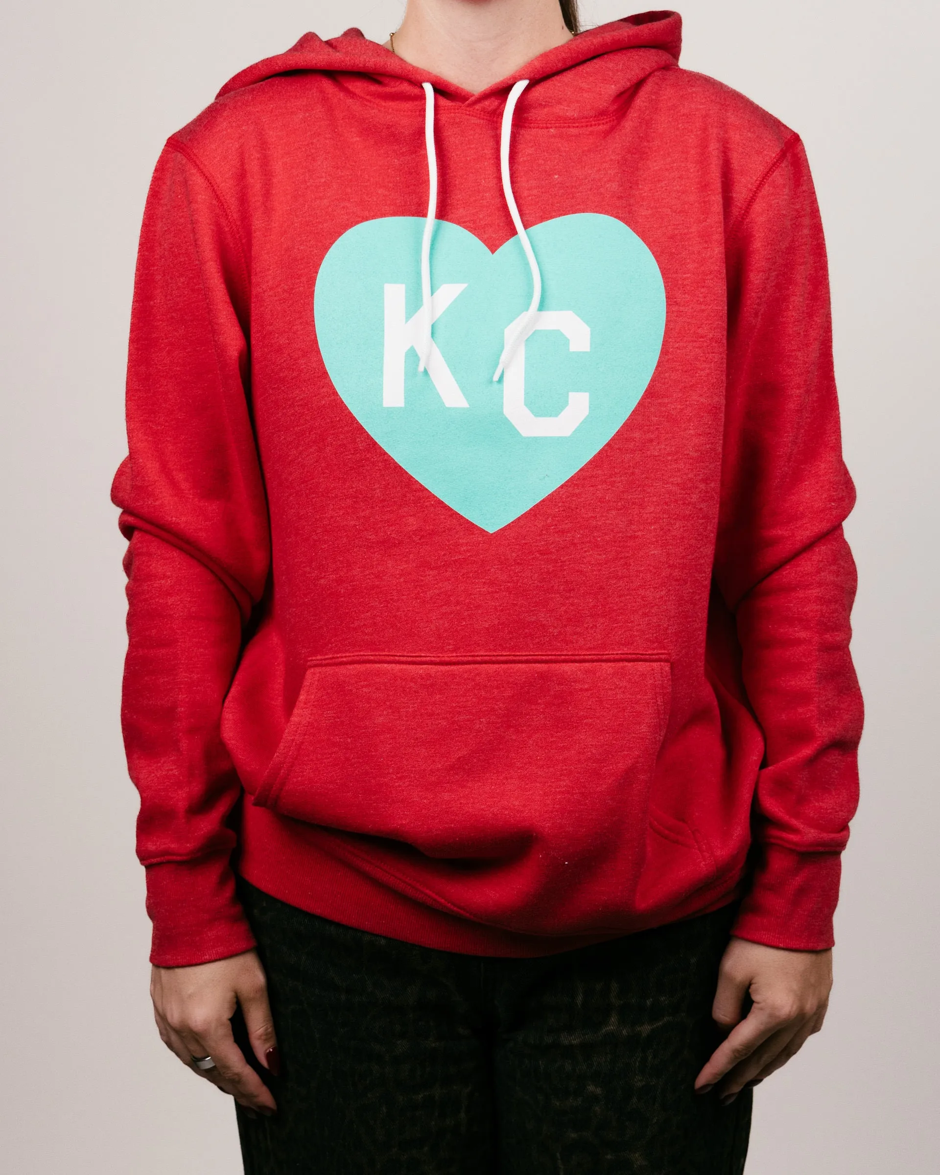 Red & Teal KC Heart Vintage Hoodie