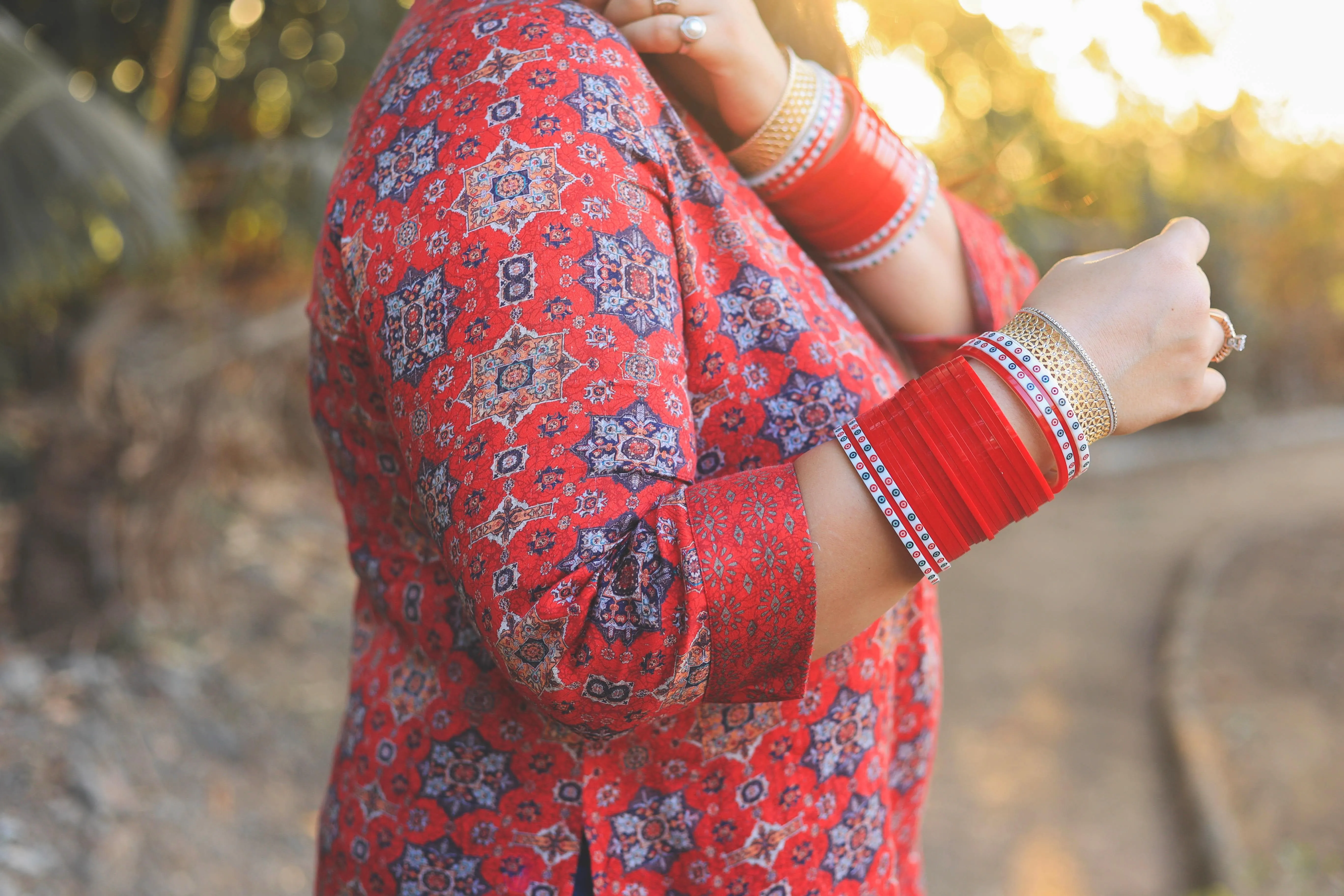 Red Bohemian Digital Printed Short Kurta cum Tunic