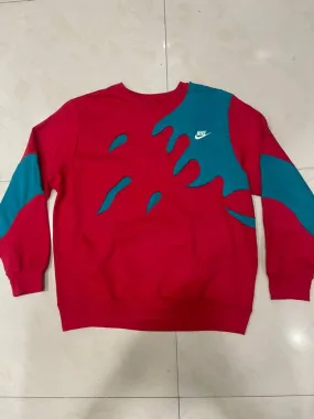 Reworked Men's Sweatshirt with Brand Colorful Insert Made Using Different Sweatshirt Style CR659