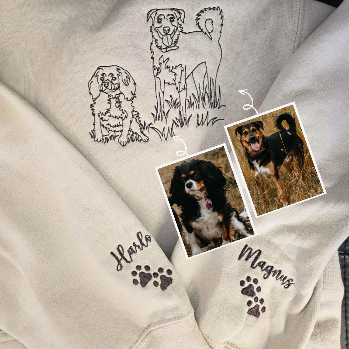 Rhodesian Ridgeback Sweatshirt or Hoodie, Custom Embroidered Gift from Photo Name