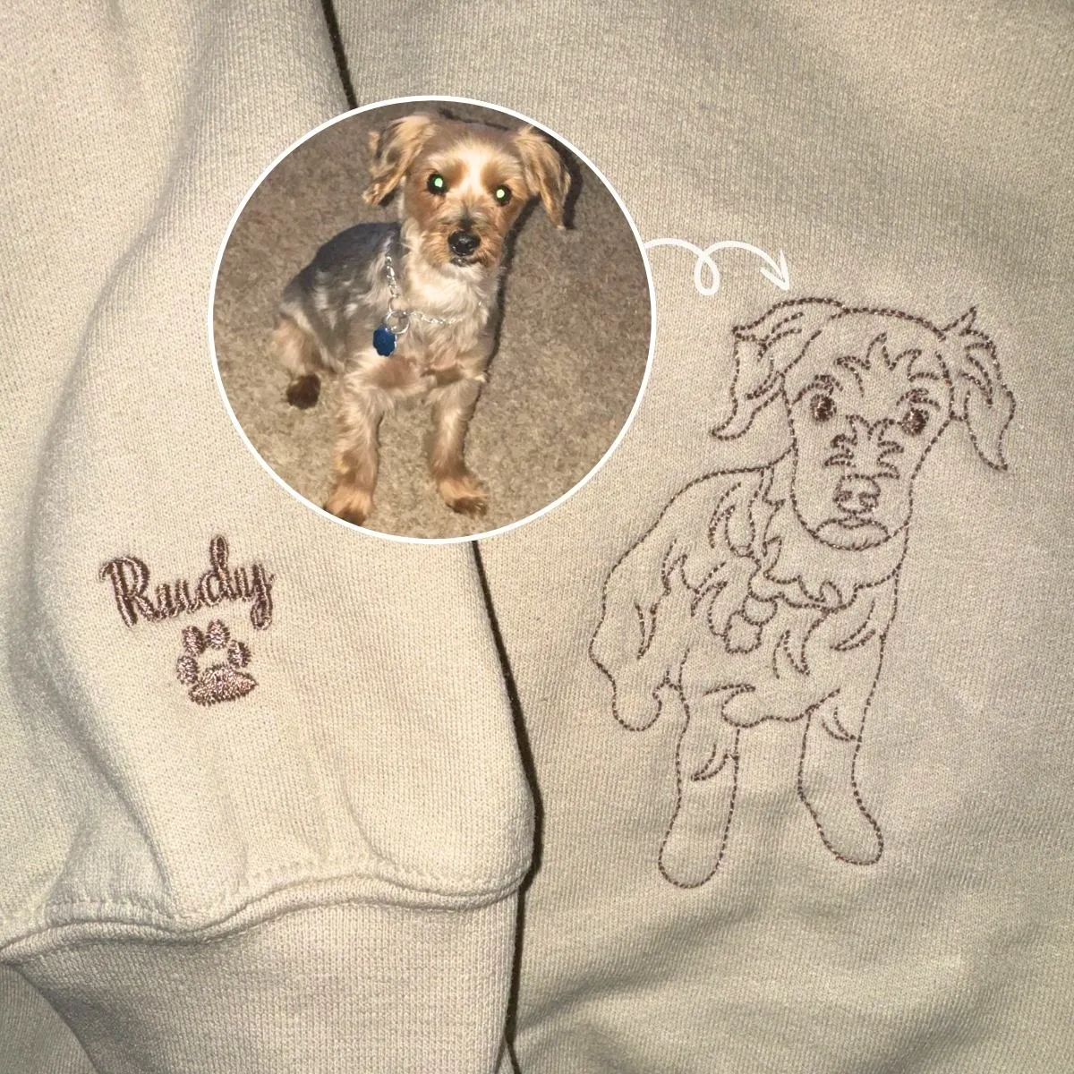 Rhodesian Ridgeback Sweatshirt or Hoodie, Custom Embroidered Gift from Photo Name