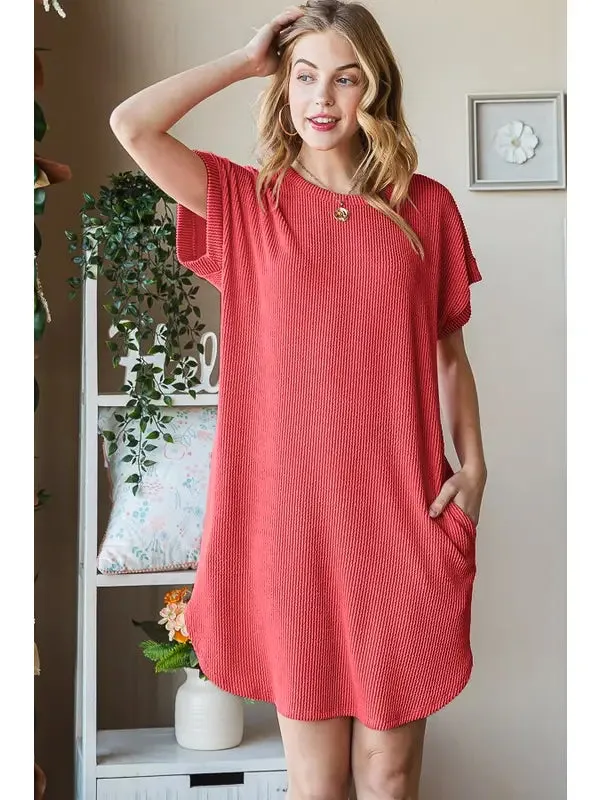 RIBBED MINI DRESS