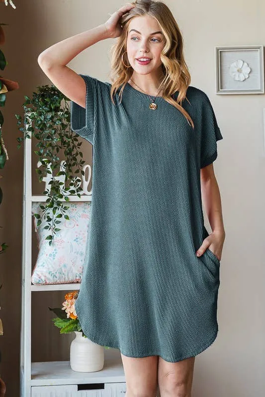 RIBBED MINI DRESS