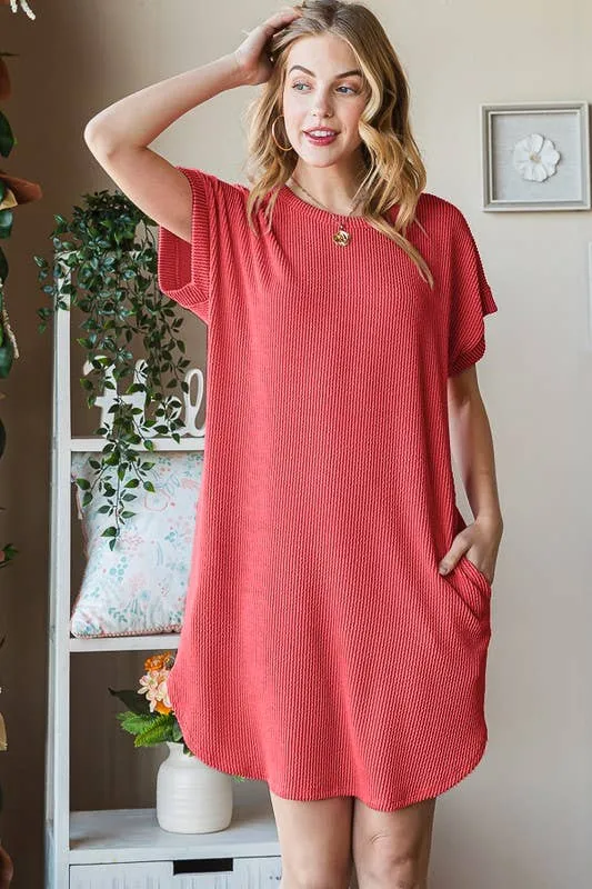 RIBBED MINI DRESS