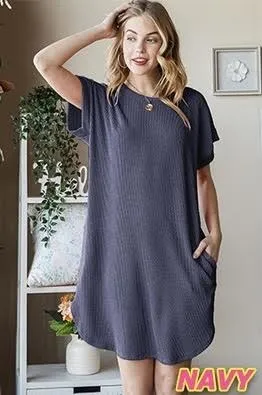 RIBBED MINI DRESS