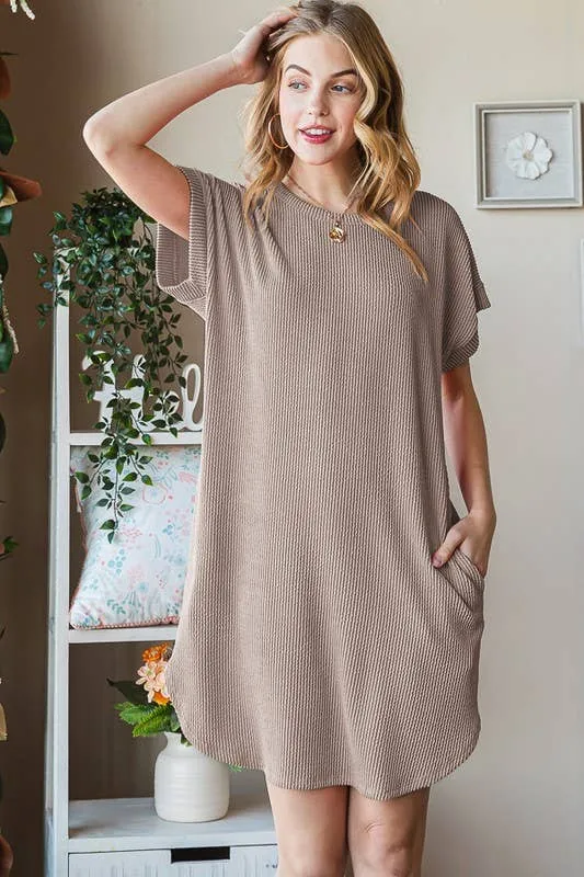 RIBBED MINI DRESS