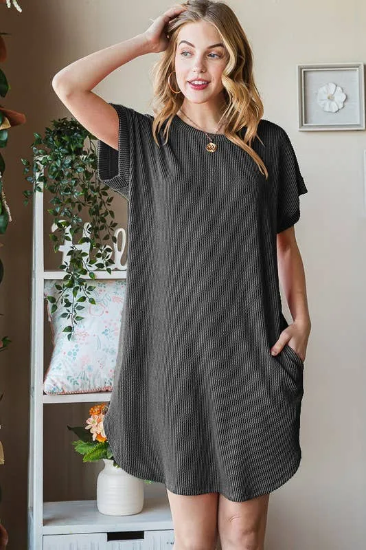 RIBBED MINI DRESS