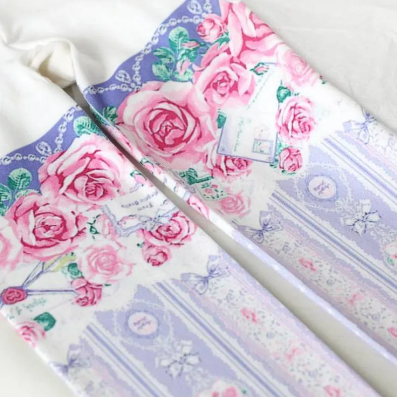 Rose Floral Printed Tights