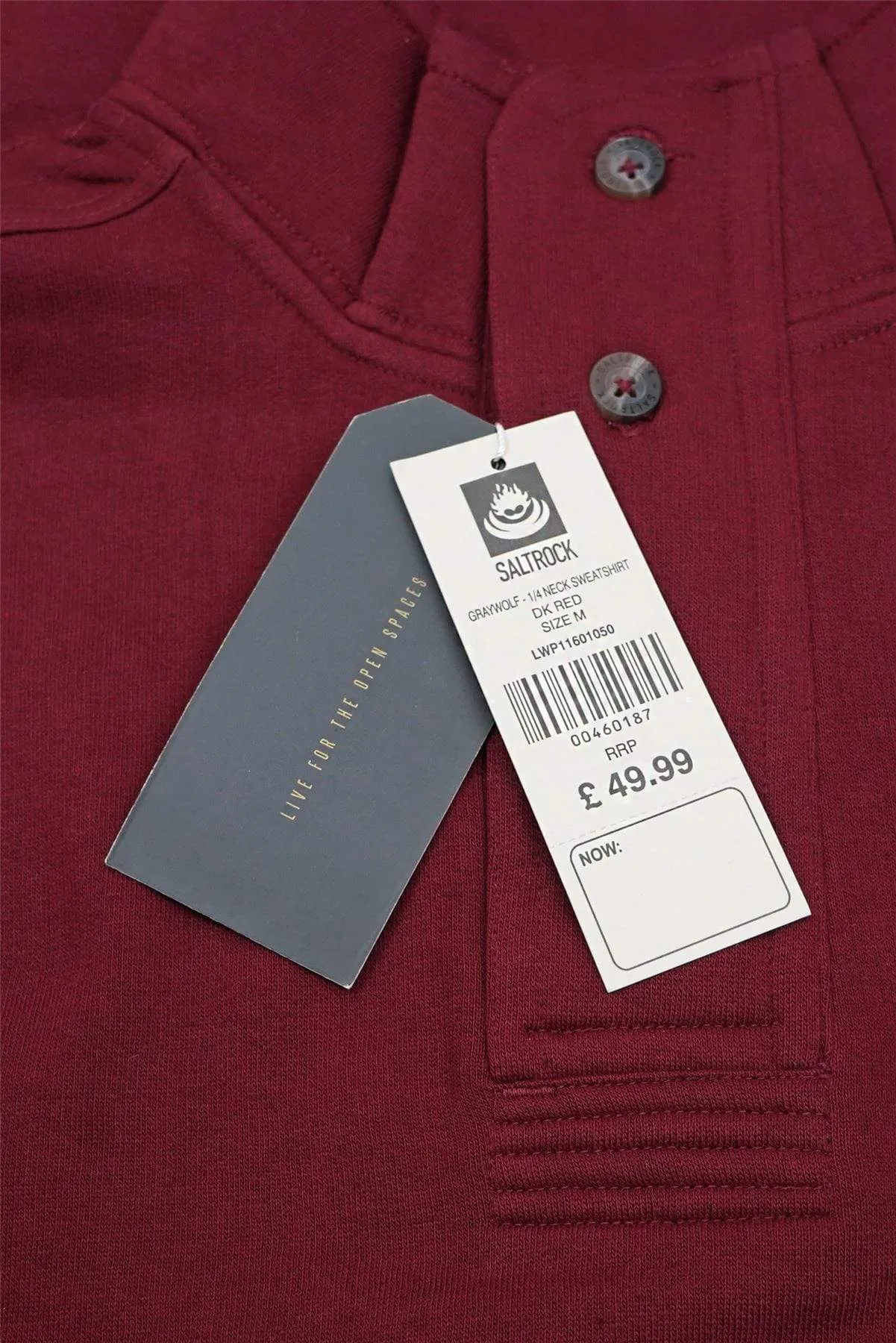 Saltrock Men Dark Red Sweater Funnel Neck Long Sleeve Sweatshirt