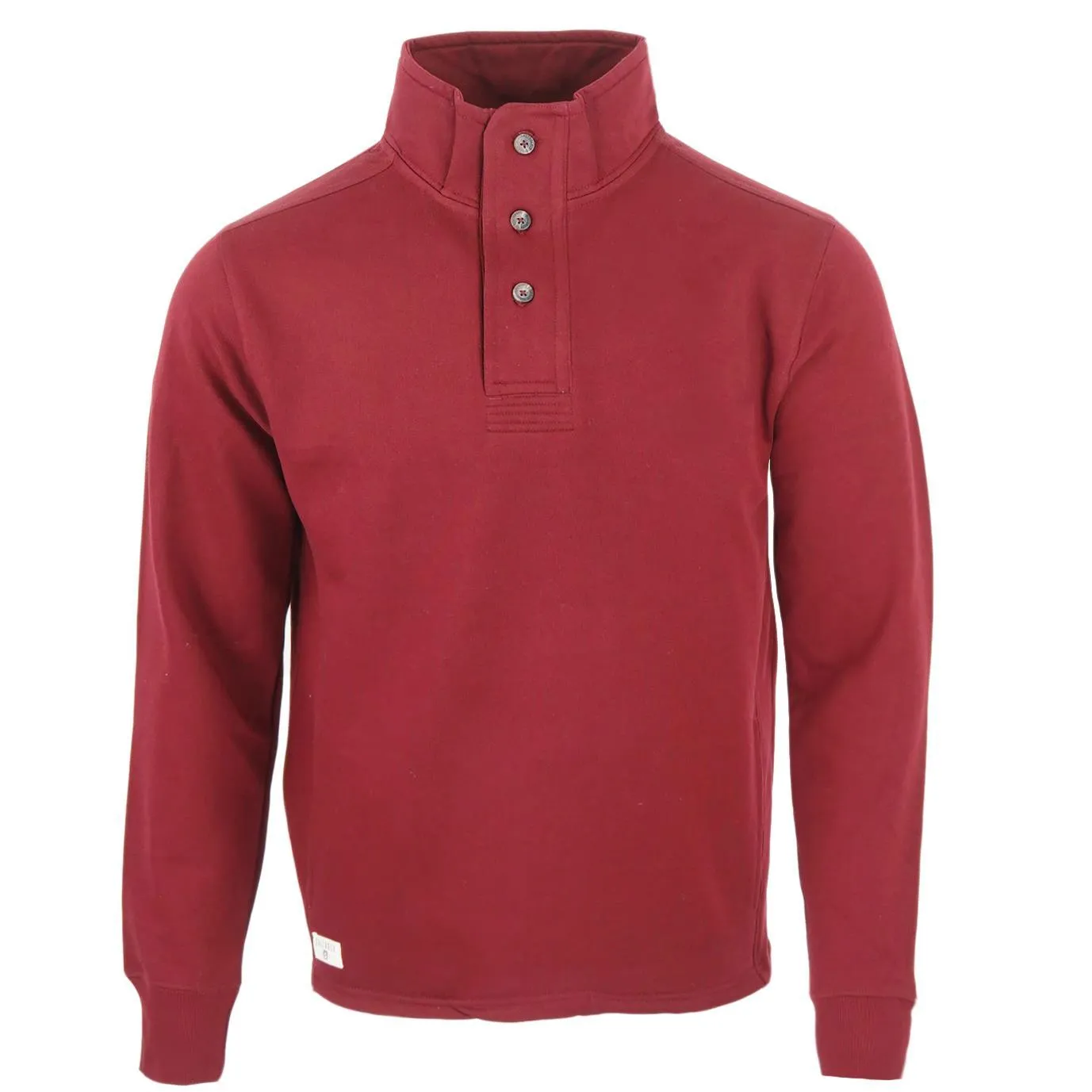 Saltrock Men Dark Red Sweater Funnel Neck Long Sleeve Sweatshirt