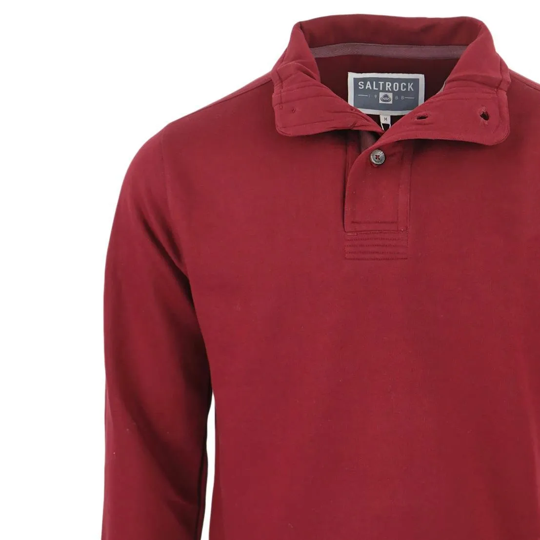 Saltrock Men Dark Red Sweater Funnel Neck Long Sleeve Sweatshirt