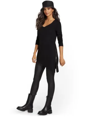 Side-Zip Tunic Sweater
