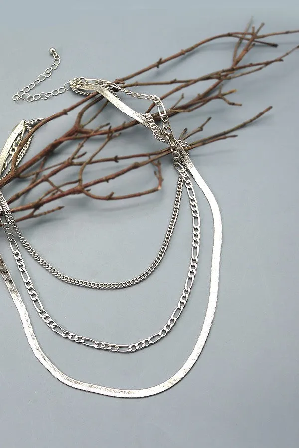 Silver Multi Layer Necklace