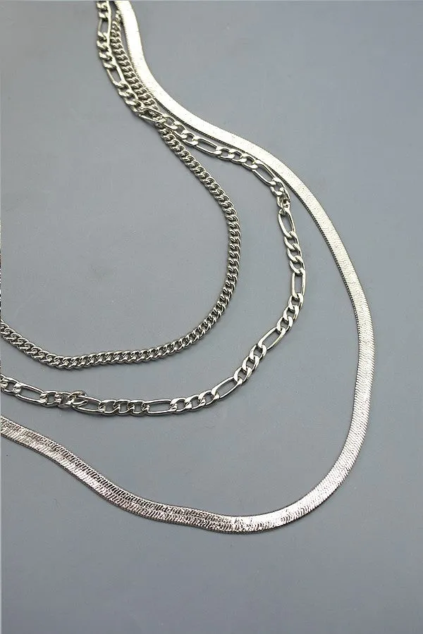Silver Multi Layer Necklace