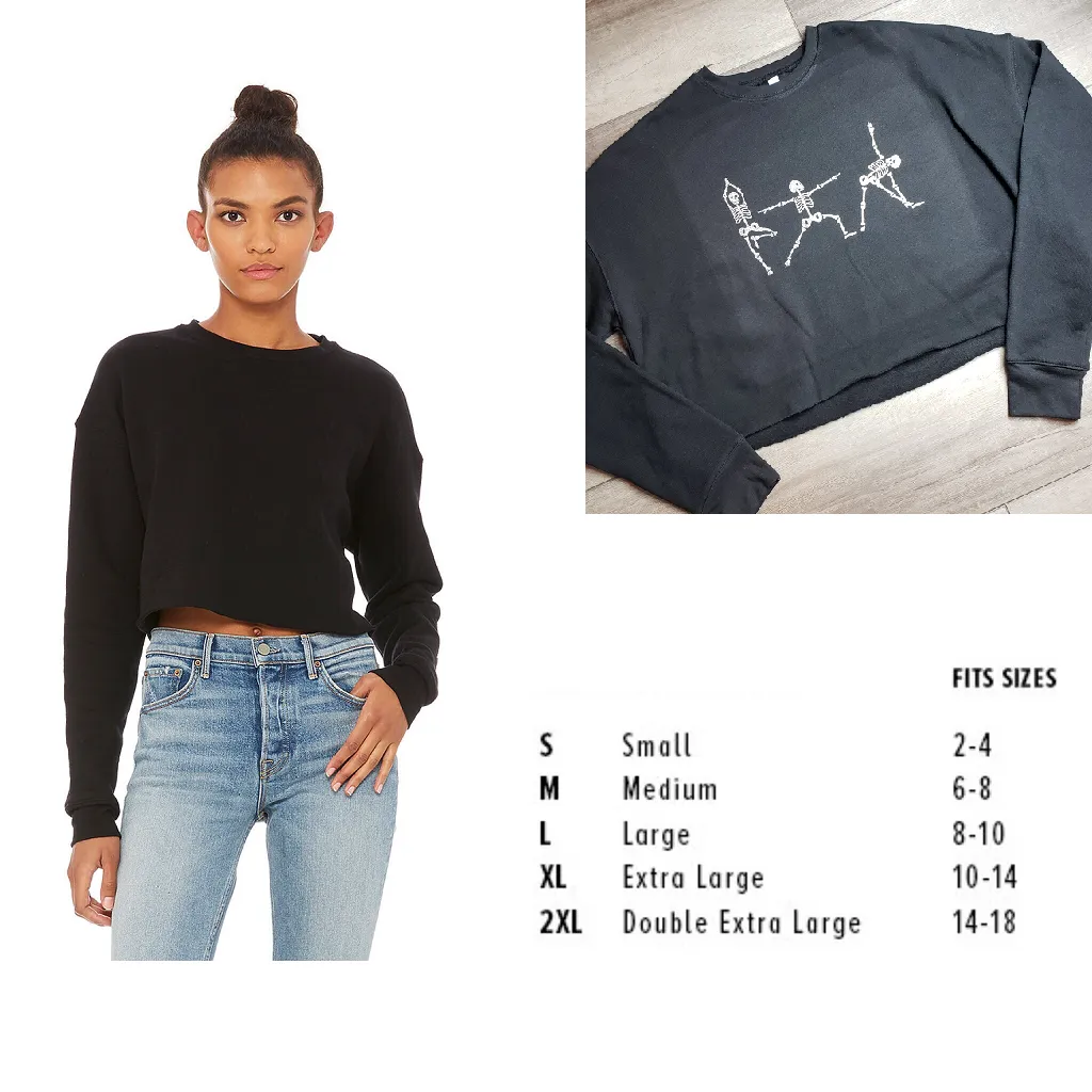 Skeleton Yoga Cropped Sweatshirt