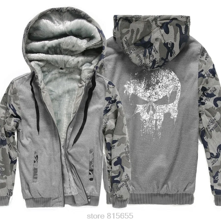 Skull wool hoodies jacket sweatshirt