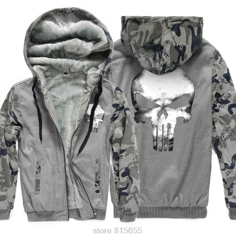 Skull wool hoodies jacket sweatshirt