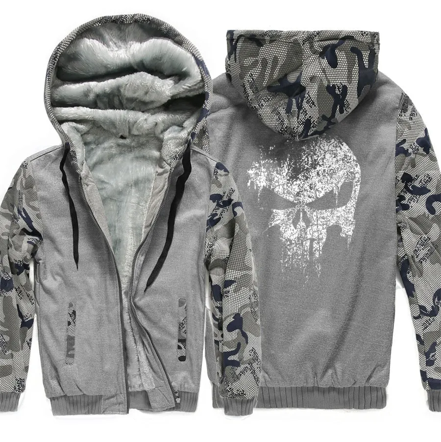 Skull wool hoodies jacket sweatshirt