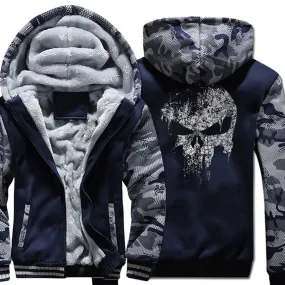 Skull wool hoodies jacket sweatshirt