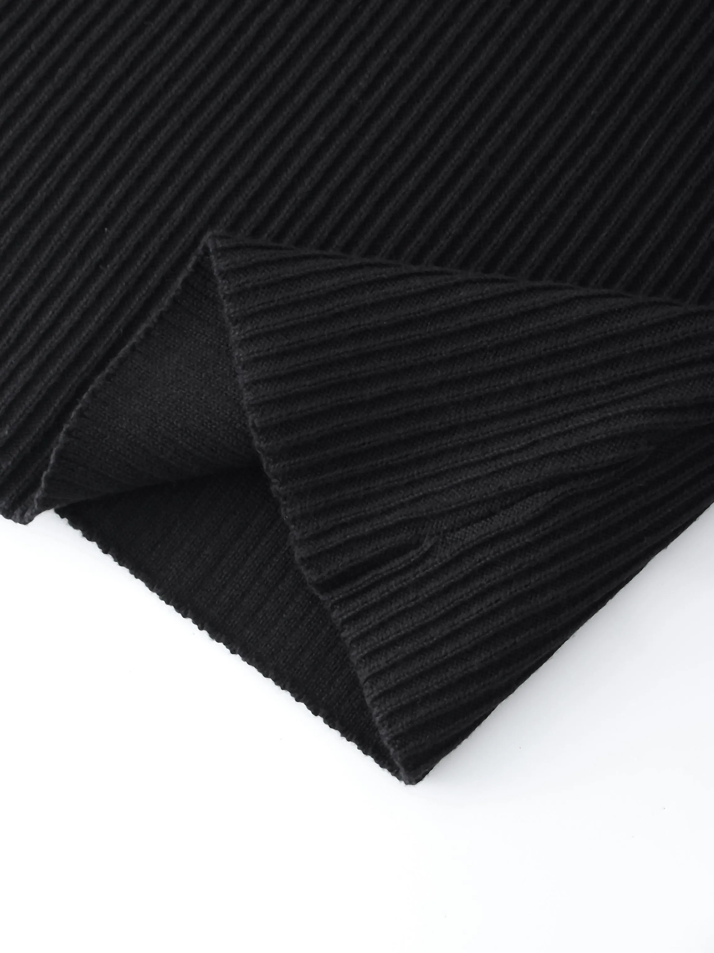 Sleeveless Ribbed Crew-Black