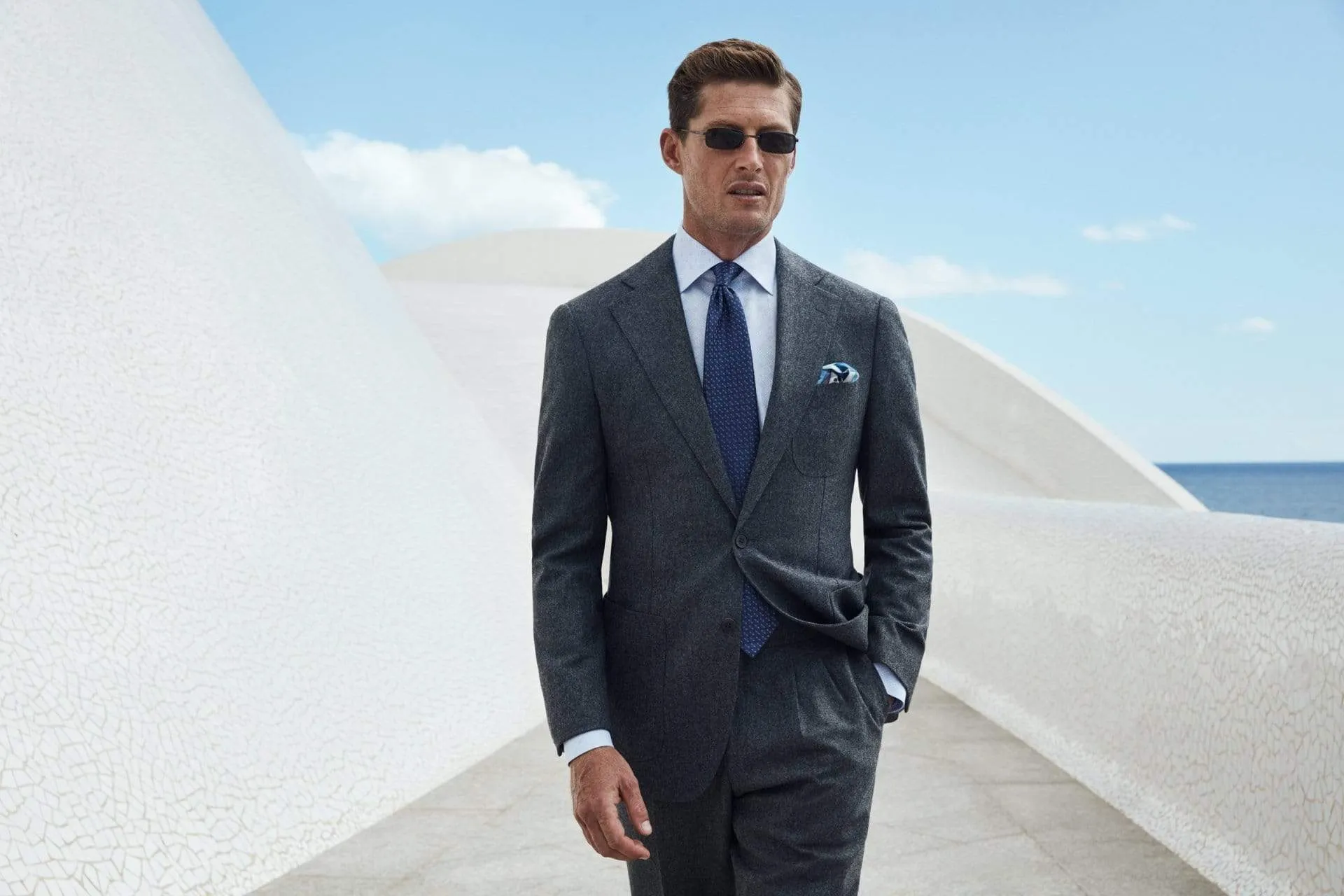 Slim Fit White Signature Twill