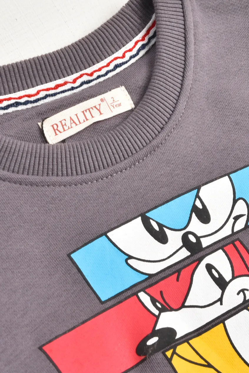 Sonic Printed Grey Sweatshirt