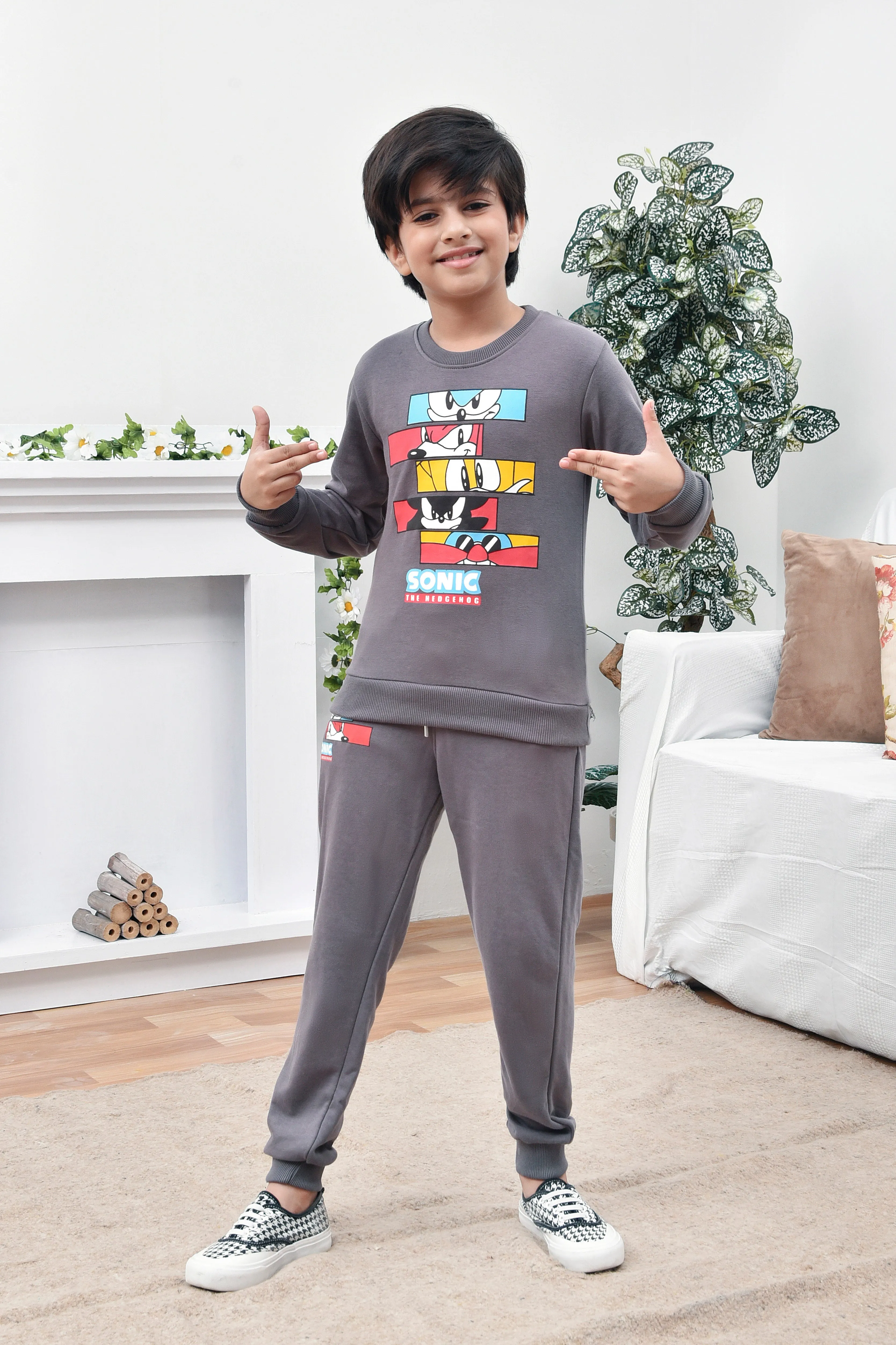 Sonic Printed Grey Sweatshirt