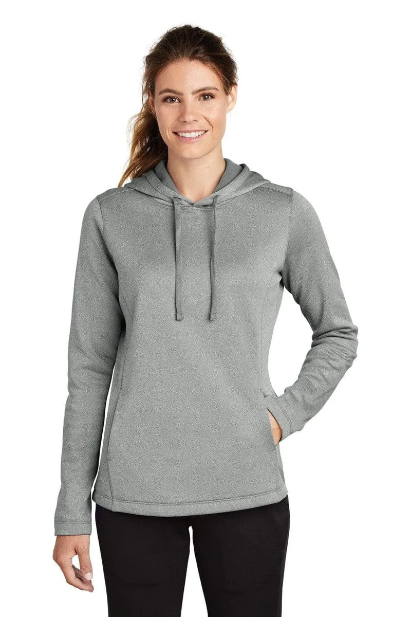 Sport-Tek LST264: Ladies PosiCharge Sport-Wick Heather Fleece Hooded Pullover