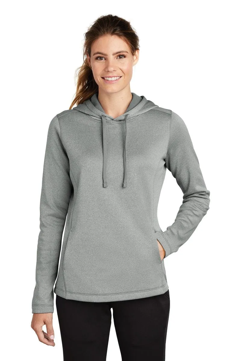 Sport-Tek LST264: Ladies PosiCharge Sport-Wick Heather Fleece Hooded Pullover