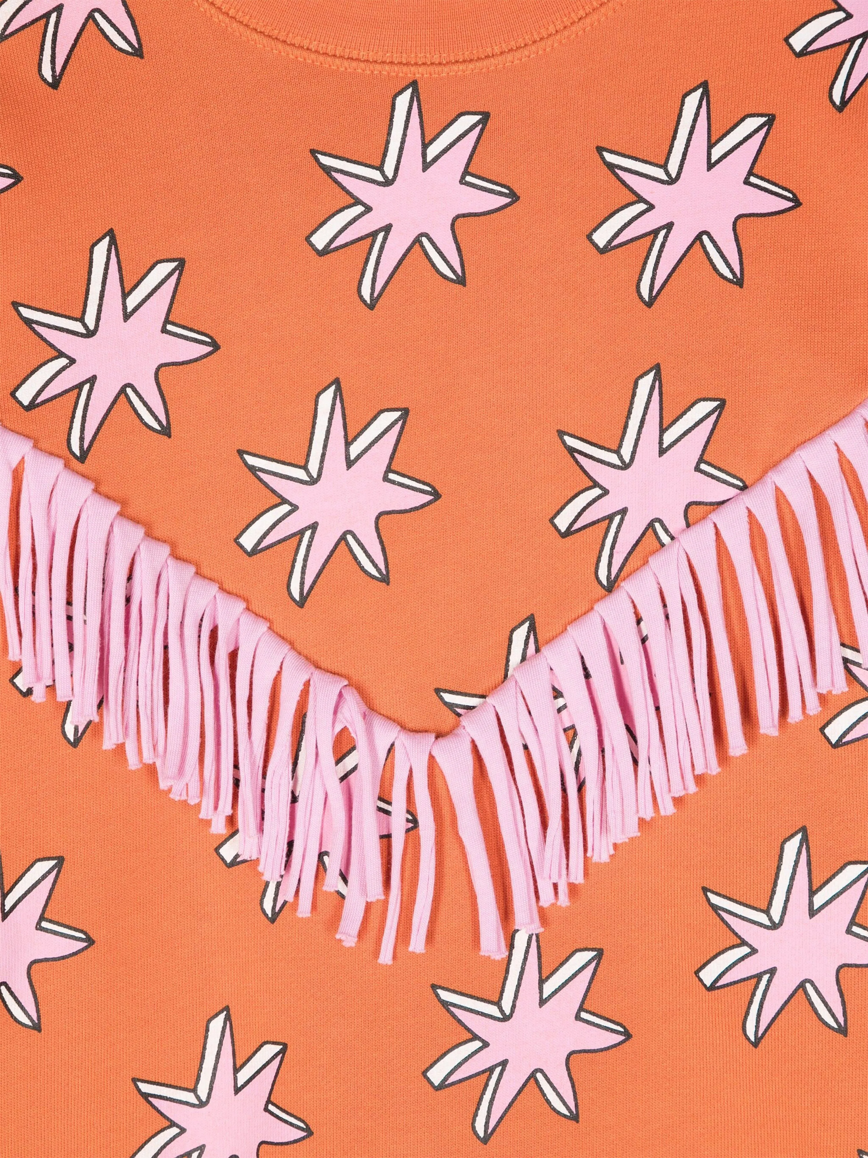 Stella McCartney Girls Fringed Sweatshirt in Orange