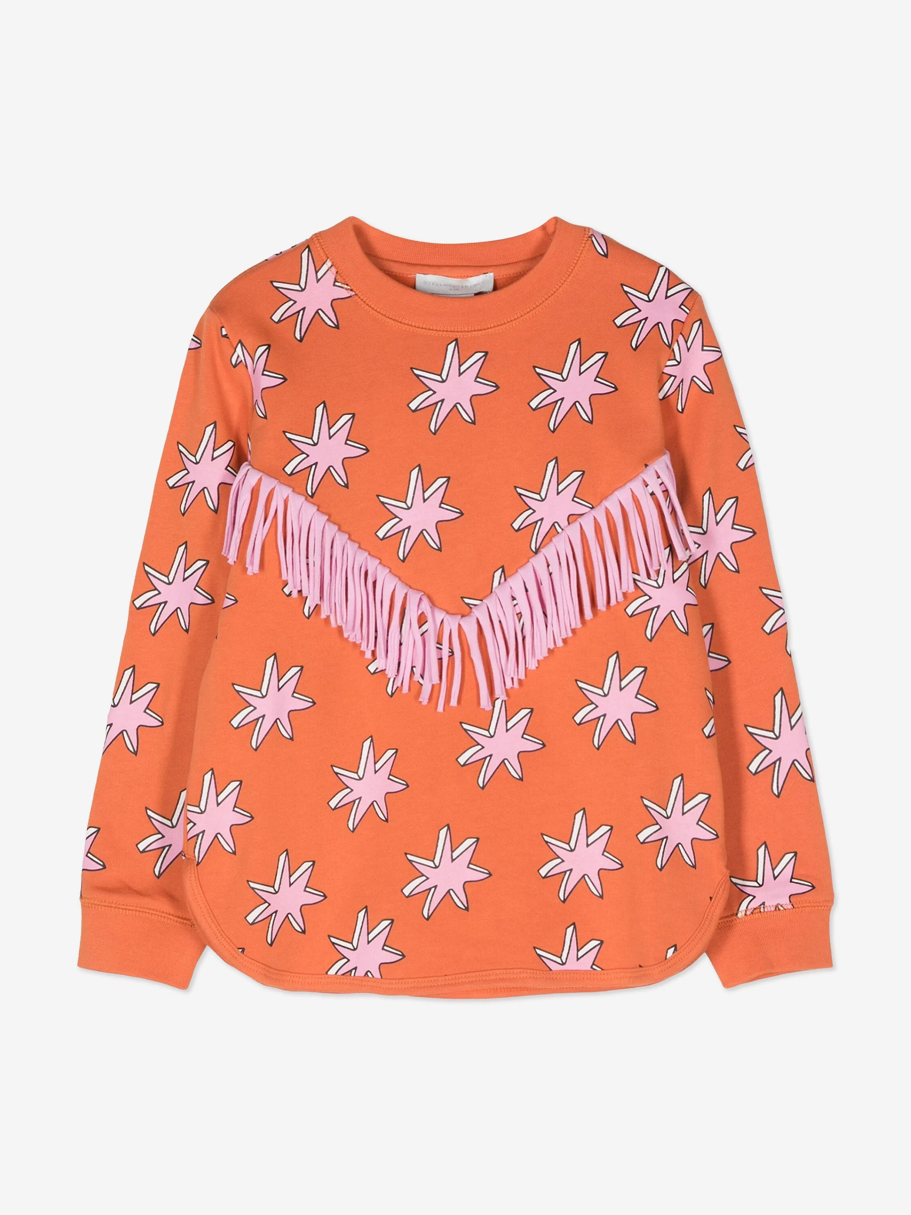 Stella McCartney Girls Fringed Sweatshirt in Orange