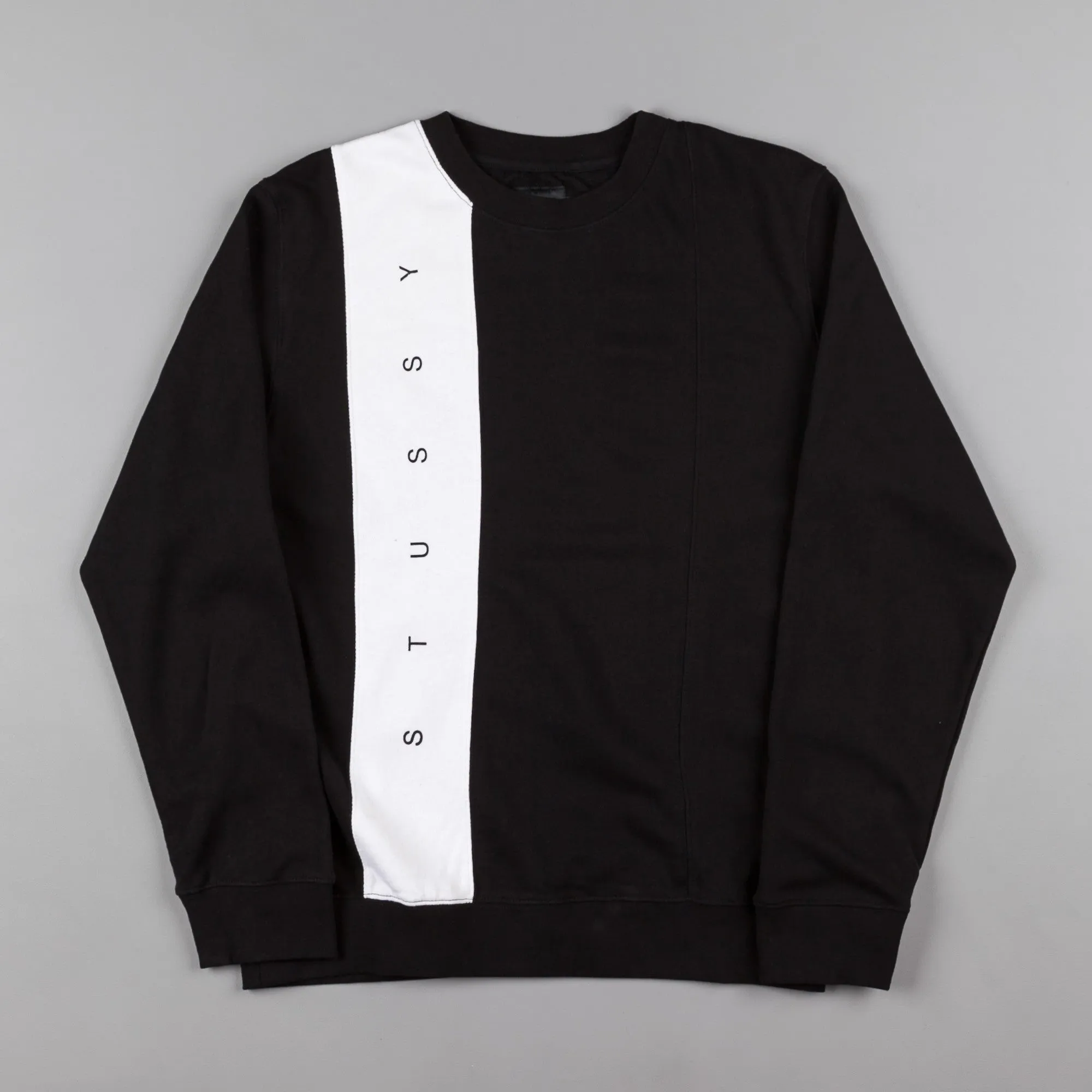 Stussy Paneled Crewneck Sweatshirt - Black